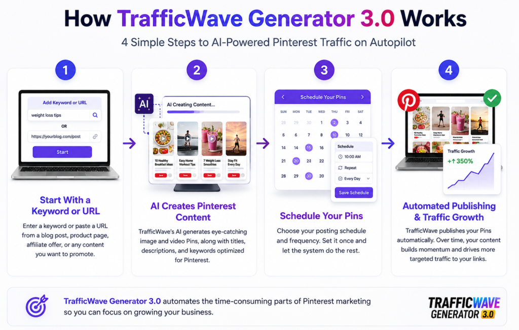 TrafficWave Generator 3.0 Pinterest automation workflow